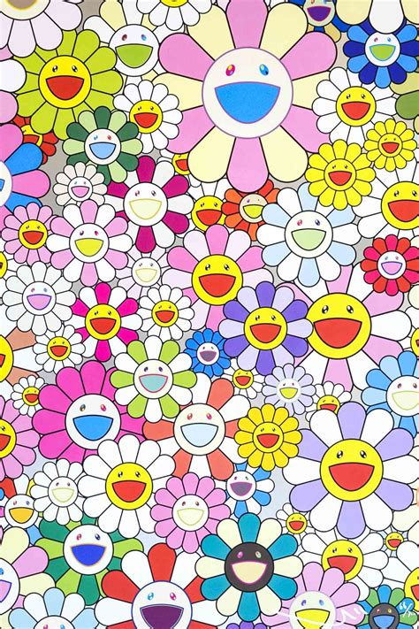 65k murakami flat ungu biru : Takashi Murakami Flower Smile SOLD - The Whisper Gallery in 2020 | Art collage wall, Murakami ...