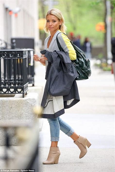 Kelly Ripa Wearing Marni Three Pocket Backpack And Chloe Metal Trimmed