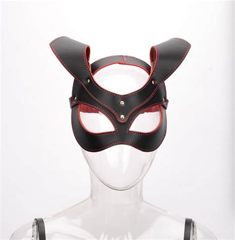 Leather Cat Mask Bdsm Sexy Fetish Bad Cat Mask Halloween Party Etsy