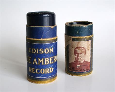 Antique Thomas Edison Wax Cylinders Blue Amberol Record Thomas Edison