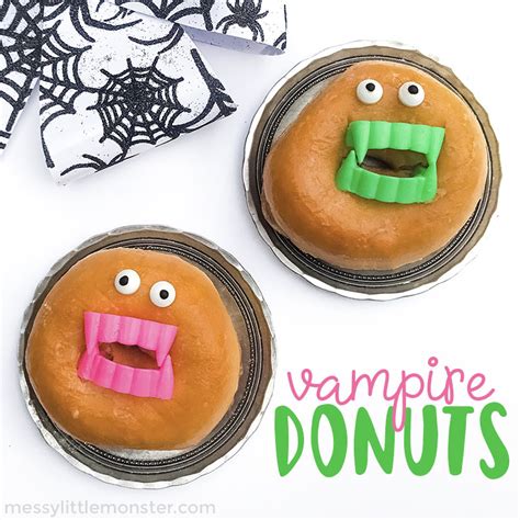 Vampire Donuts A Fun And Easy Halloween Snack Idea Messy Little Monster