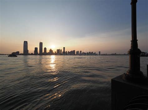Jersey City Skyline During Sunset Stock Photo Image Of Outdoor High