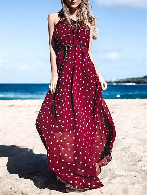 Price and other details may vary based on size and color. 49% OFF Elegant Keyhole Neckline Red And White Polka Dot ...