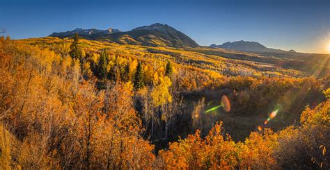 Kebler Pass Autumn Foliage Panorama Gunnison National Forest Crested
