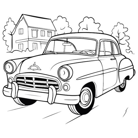 Premium Vector Vintage Car Coloring Page Coloring Library