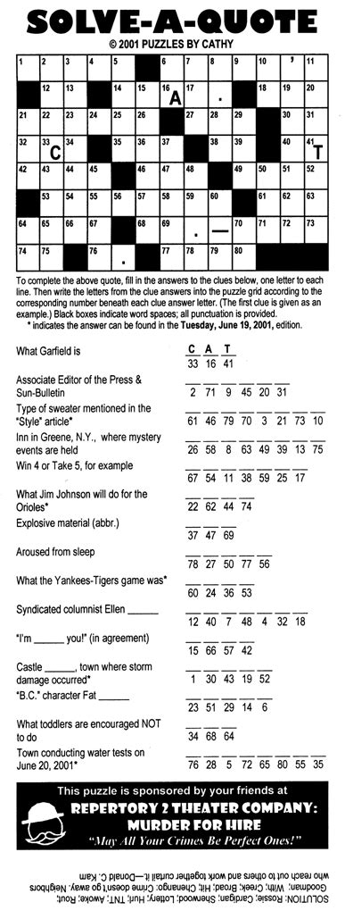 Solve cryptograms with just a touch of your finger. Cryptograms - Puzzles by Cathy