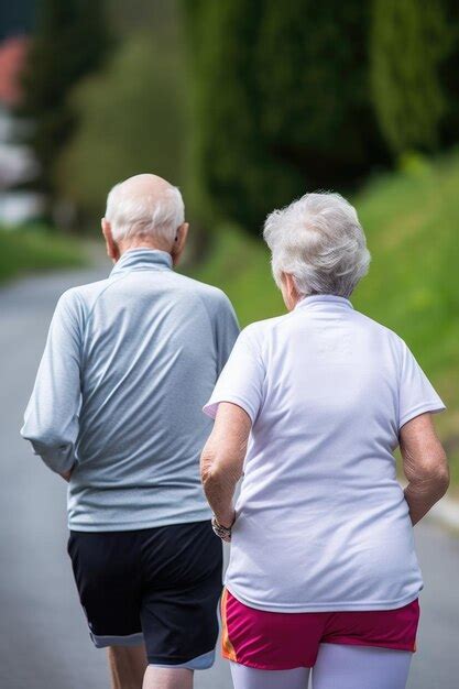 Premium Ai Image Rearview Shot Of Two Senior Citizens Out For A Run