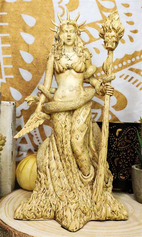 Ebros Greek Pagan White Goddess Sorceress Witchcraft Hecate Figurine