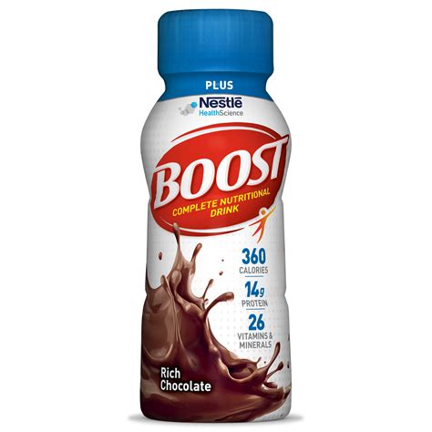 Boost Plus Nutritional Drink 12187356 8 oz Case of 24, Rich Chocolate ...