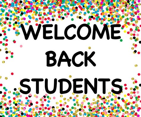 Printable Back To School Welcome Sign Colorful Confetti Etsy Uk