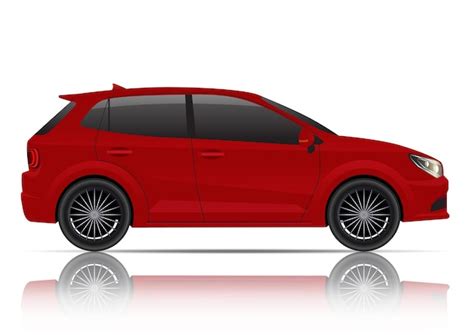 Premium Vector Realistic Red Hatchback Car Side View