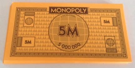 They even went so far as to say in 2009, the us government printed a total of $2.1 trillion and in 2010 it was just over $2.0 trillion. Monopoly Board Game "City Edition" - 10 x $5M Money - Team Toyboxes