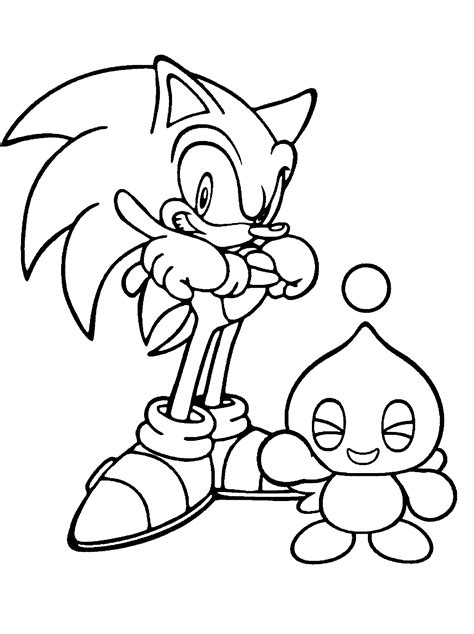 Dibujo Para Colorear Sonic X Y Queso Chao