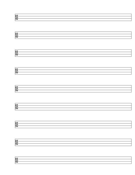 Blank Bass Tab Bass Tabs Bass Guitar Notes Blank Sheet Music