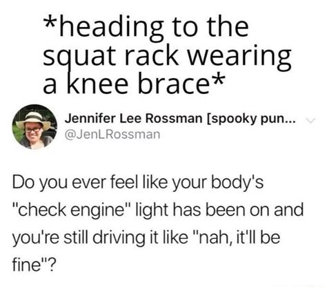 Heading To The Squat Rack Wearing A Knee Brace Jennifer Lee Rossman