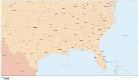 Southern Us Regional Wall Map By Map Resources Mapsales