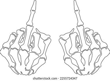 Skeleton Middle Finger Cut File Skull Stock Vector Royalty Free