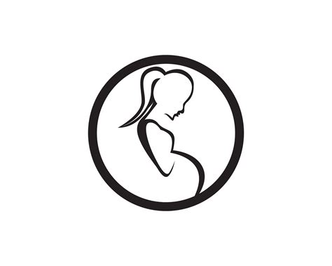 Pregnant Woman Line Art Symbols Template Vector 585319 Vector Art At