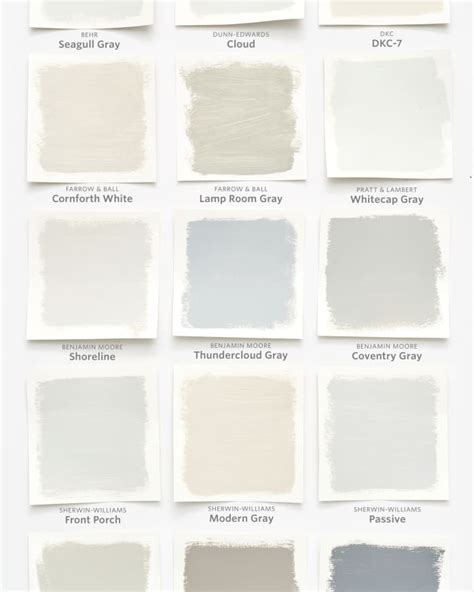 Glidden Gray Paint Color Chart