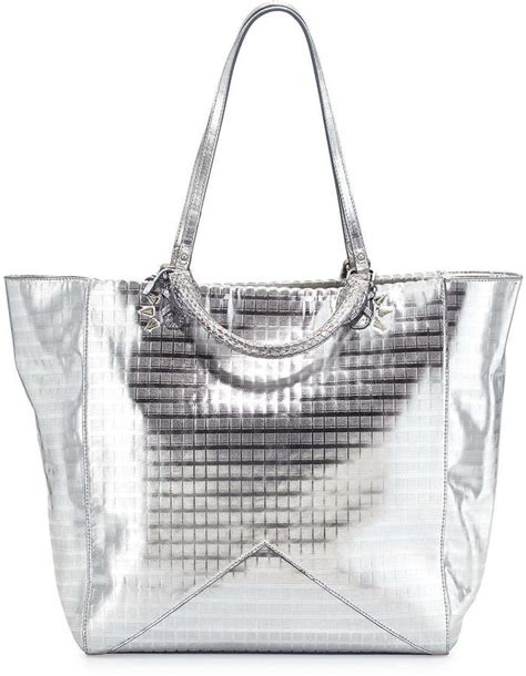 Silver Metallic Tote Bag Cl97 Advancedmassagebysara