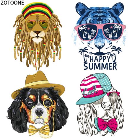 Zotoone Fashion Animals Patch For Clothing Diy Iron On Patches Stickers