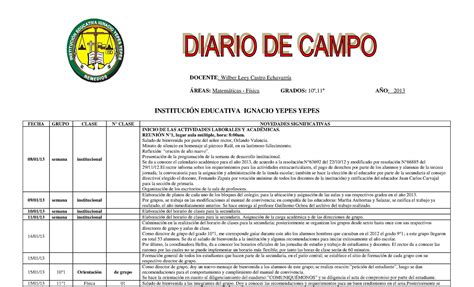 Calaméo Diario De Campo Año 2013 Institucion Educativa Ignacio Yepes