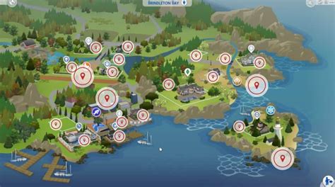 The Sims 4 Cats And Dogs Brindleton Bay Interactive Map Overview