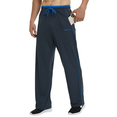 Zengvee Mens Sweatpants Open Bottom Workout Jogger Pant With Pockets