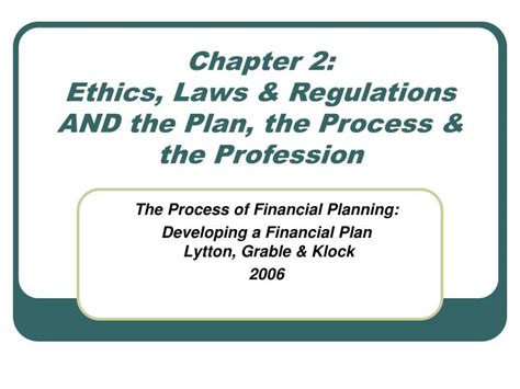 ppt chapter 2 ethics laws and regulations and the plan the process and the profession