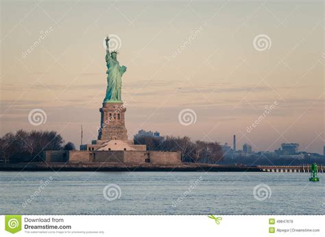 Statue Of Liberty At Dawn Stock Image Image Of Morning 49847679