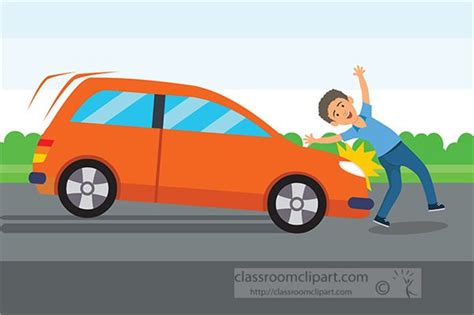 Safety Clipart Pedestrian Hit By A Car Accident Road Safety Clipart