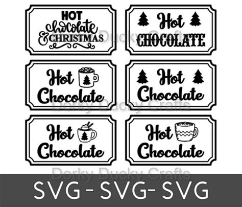 Hot Chocolate SVG Labels For The Holiday Season Christmas Svgs Etsy