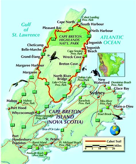 A Map Of The Isle Of Cape Breton And North West Scotland With Major Roads