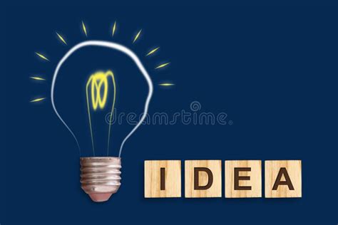 Concept Idea Light Bulb On A Blue Background Stock Illustration