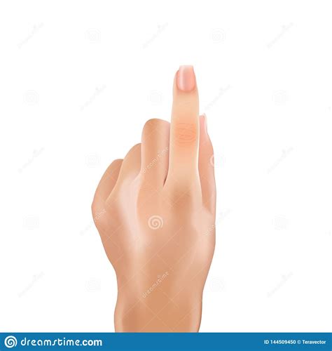 Forefinger Pointing Up Gesture Vector Sketch Hand Drawn Isolated