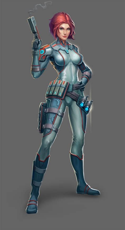 woman commander konstantin gerasimov sci fi character art character design cyberpunk character