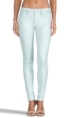For All Mankind Knee Seam Skinny In Mint Crackle Revolve