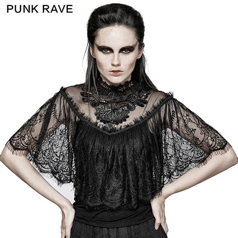 Punk Rave Gothic Lace Shrug Shawl T Shirts