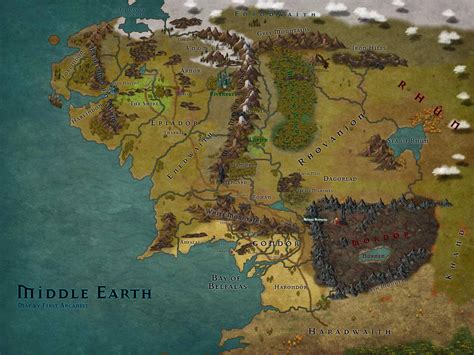 A Very Well Done Map Of Middle Earth Rimaginarymaps