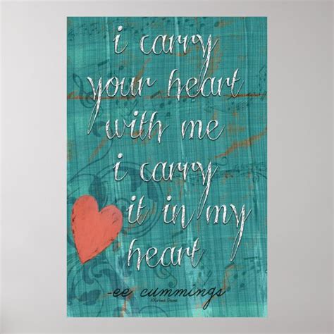 I Carry Your Heart With Me Poem Poster