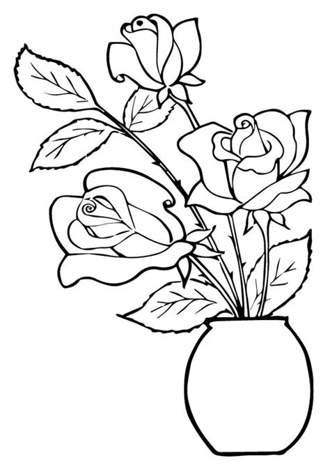 Contoh Sketsa Gambar Bunga Mawar Untuk Mewarnai Imagesee
