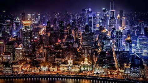Shanghai By Night Wallpaper Backiee