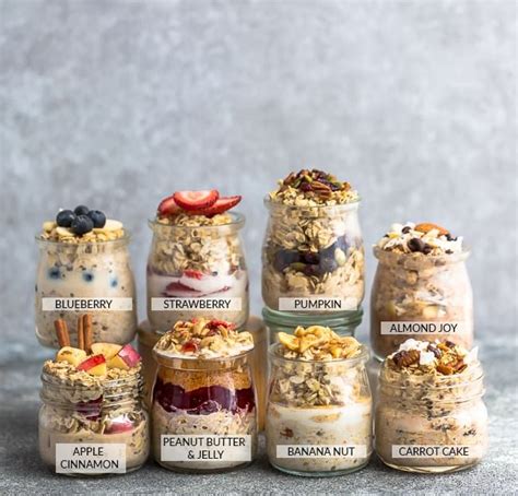 Simply leave a jar or bowl of oats and fruit to soak overnight in the fridge and wake up to super creamy, softened oats that you can pack and take to work or enjoy as a quick and easy option ahead of your busy morning routine. Overnight Oats - 8 Ways - simple no-cook make-ahead ...