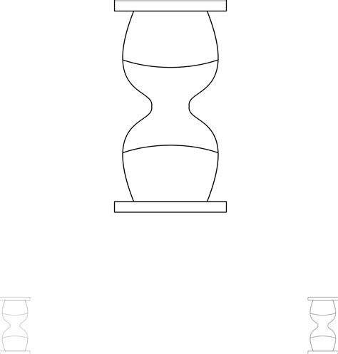 hourglass business clock sand clock time timer bold and thin black line icon set 19182818 vector