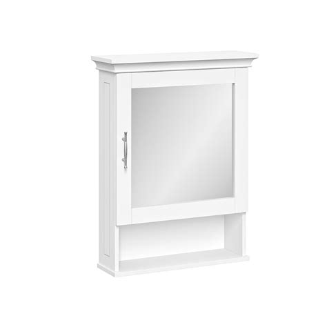 Riverridge Home Somerset Wall Cabinet With Mirror Open Shelf In White