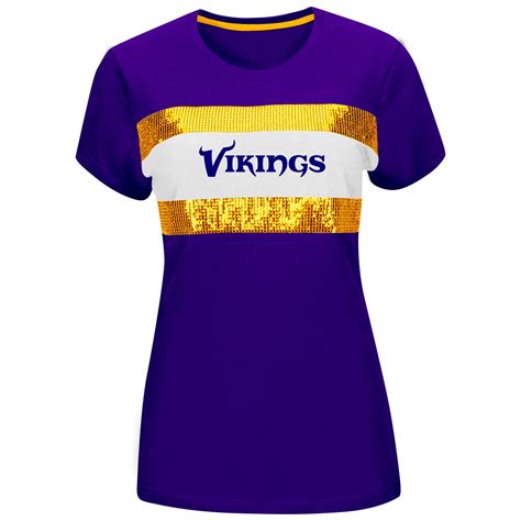 Womens Minnesota Vikings Majestic Purple Touchdown Queen T Shirt