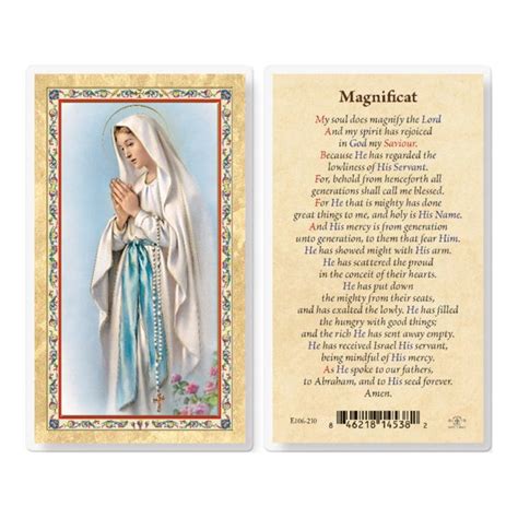 Magnificat Our Lady Of Lourdes Gold Stamped Laminated Catholic Prayer