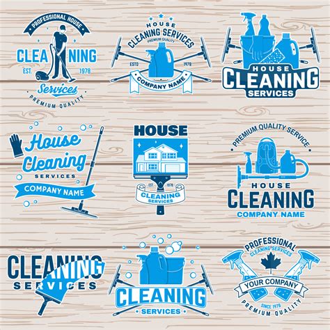 Cleaning Company Badge Emblem Vector Illustration Concept For Patch