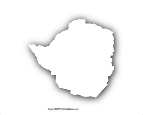 Printable Blank Map Of Zimbabwe Outline Transparent Png Map