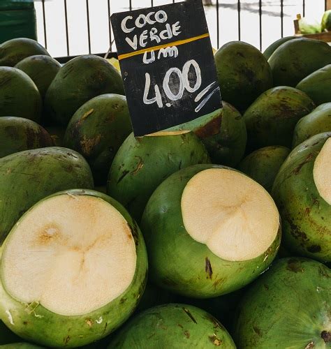 Ripe Coconuts For Sale In A Street Market In Rio De Janeiro Brazil